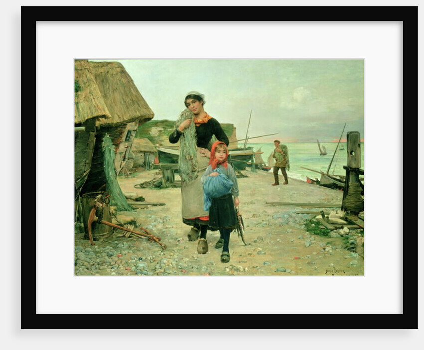 Fisherfolk Returning with their Nets, Etretat, 1882 by Henry Bacon
