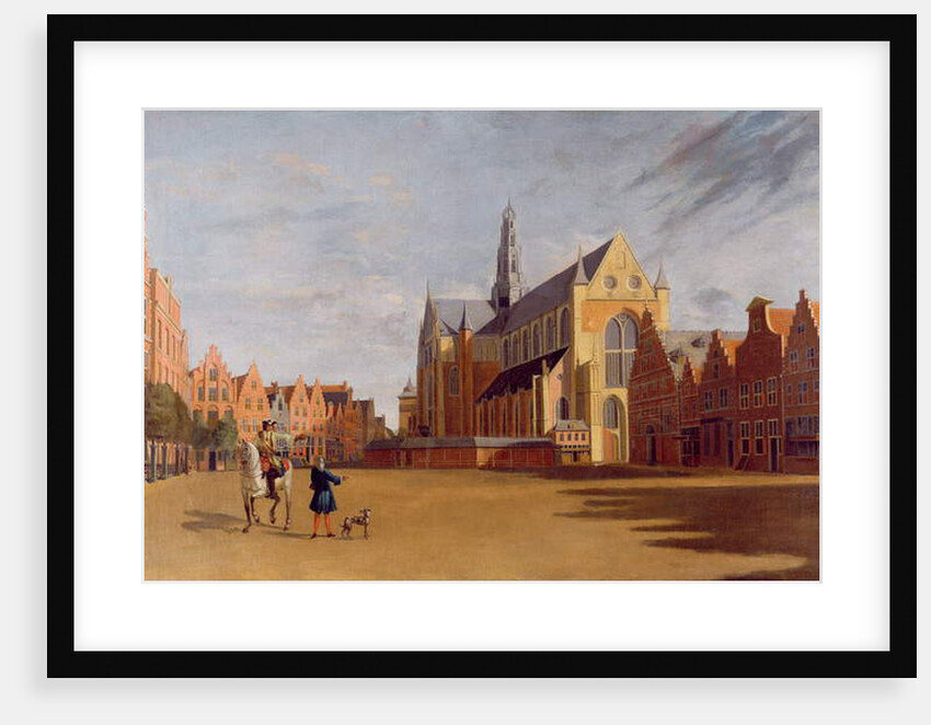 The Groote Market, Haarlem, with the Church of St. Bavo by Gerrit Adriaensz Berckheyde