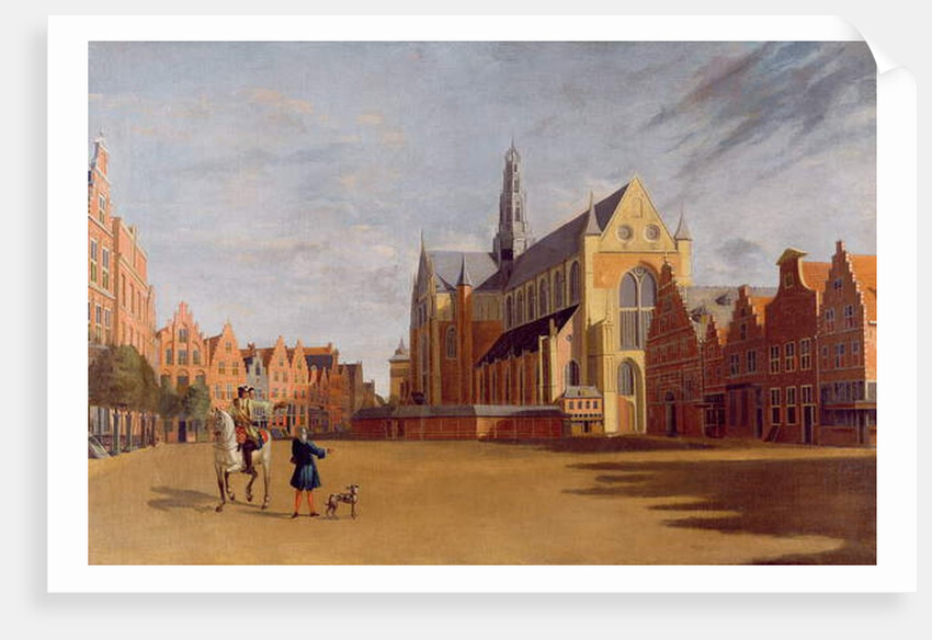 The Groote Market, Haarlem, with the Church of St. Bavo by Gerrit Adriaensz Berckheyde