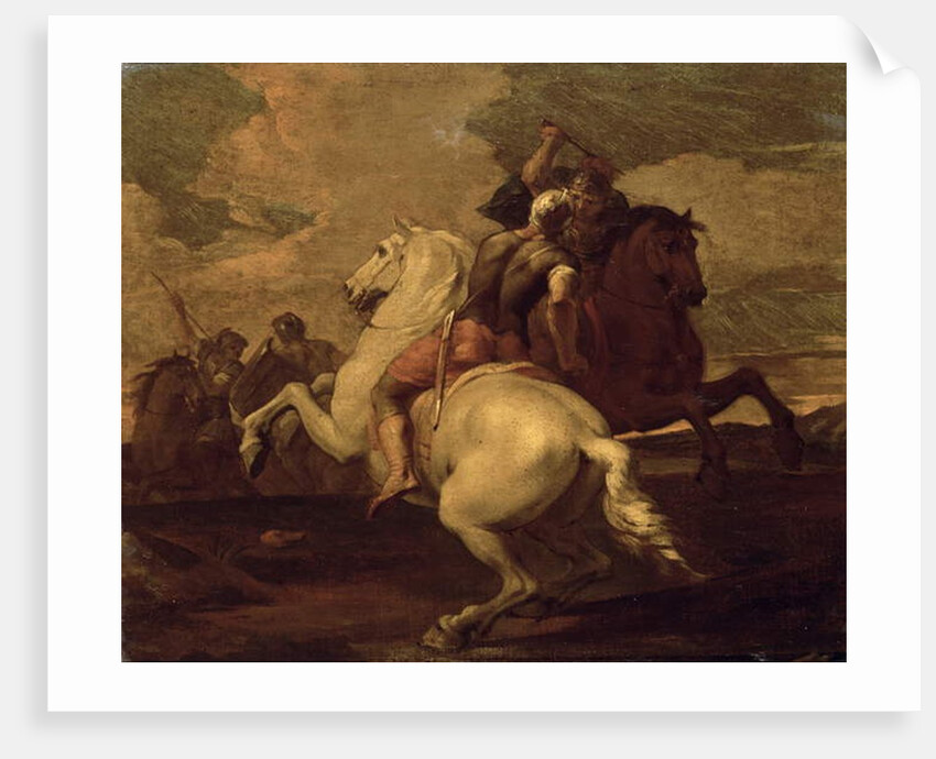 Two horsemen engaged in combat by Francesco Simonini