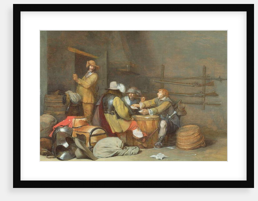 Soldiers playing cards in a guardroom by Gerard ter Borch or Terborch