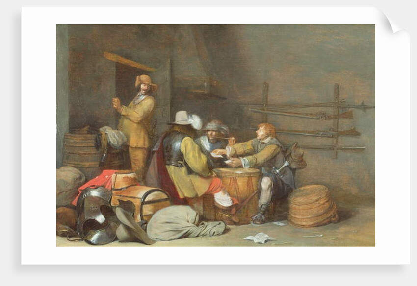 Soldiers playing cards in a guardroom by Gerard ter Borch or Terborch
