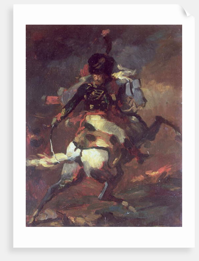 Officer of the Chasseurs charging on horseback by Theodore (attr. to) Gericault