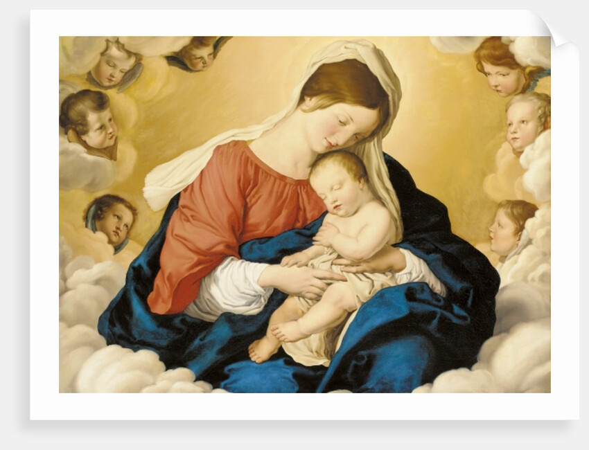 The Madonna and Child in Glory with Cherubs by Il Sassoferrato