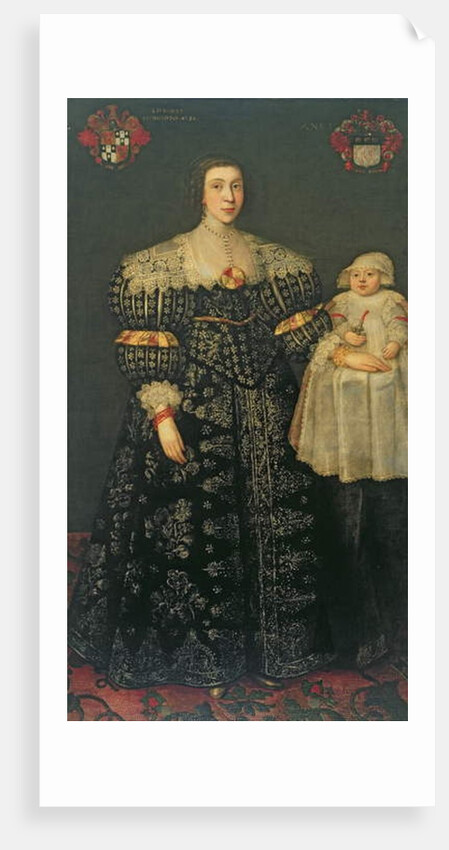 Double Portrait of Mary, Lady Bowes, Aged 24, and her Eldest Son, Thomas, 1630 by English School