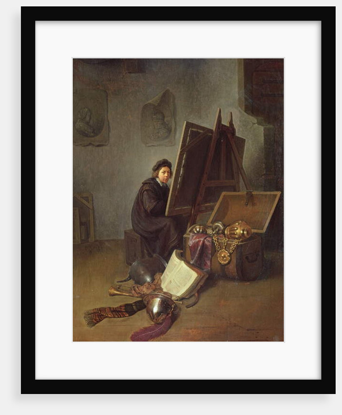 Portrait of the Artist at his Easel in his Studio by Gerrit or Gerard Dou