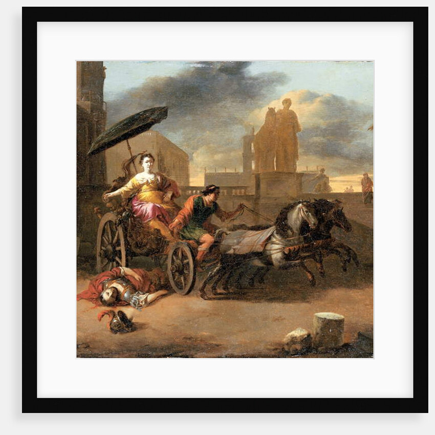 The Death of Servius Tullius with Tullia in her chariot by Johannes Lingelbach