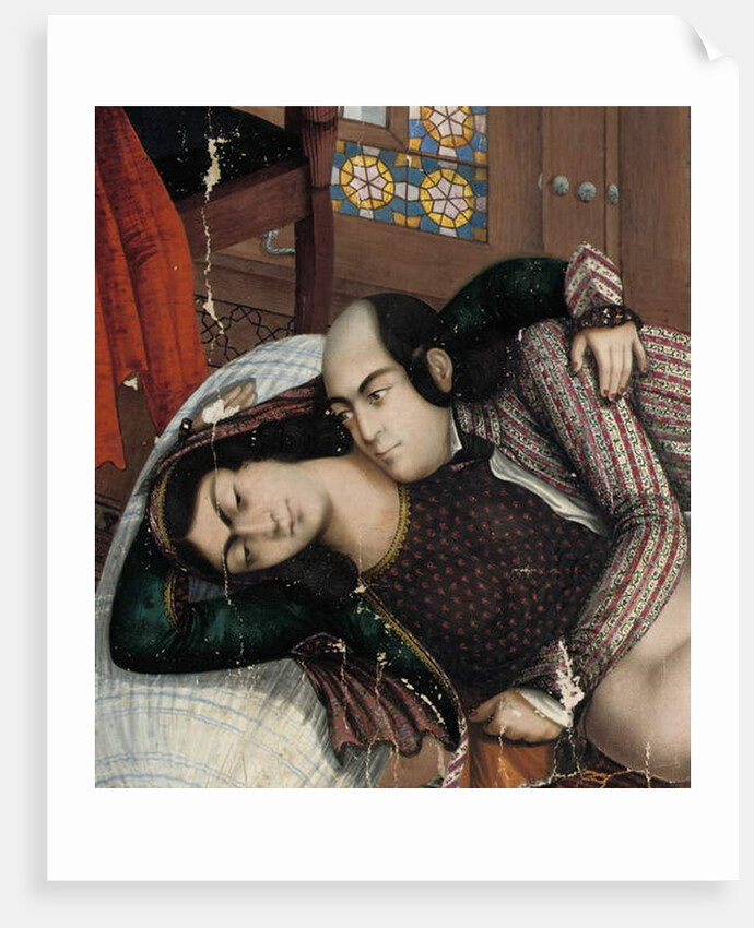Embracing lovers, second half of the 19th century by Abu'l Hassan Ghaffari