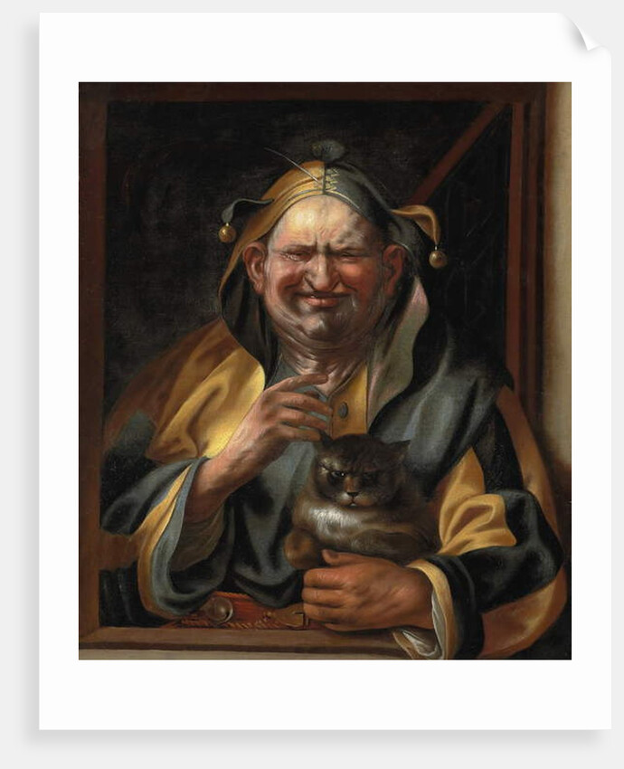 A jester with a cat by Jacob Jordaens