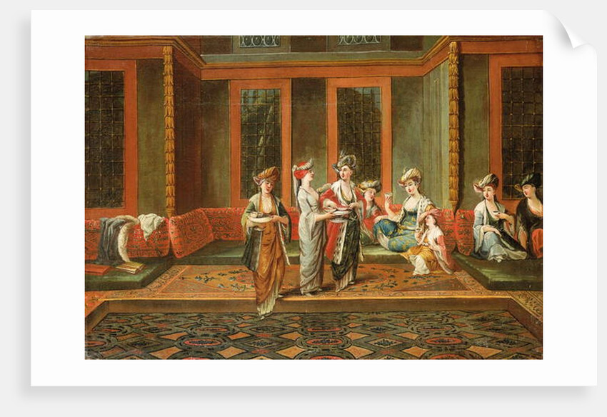 Armenian women drinking coffee in an interior by Jean Baptiste Vanmour