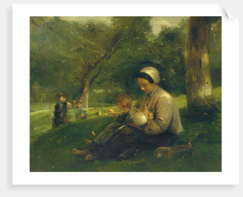 Mère et ses enfants au Saint-Siméon: the Loving Mother by Adolphe-Felix Cals