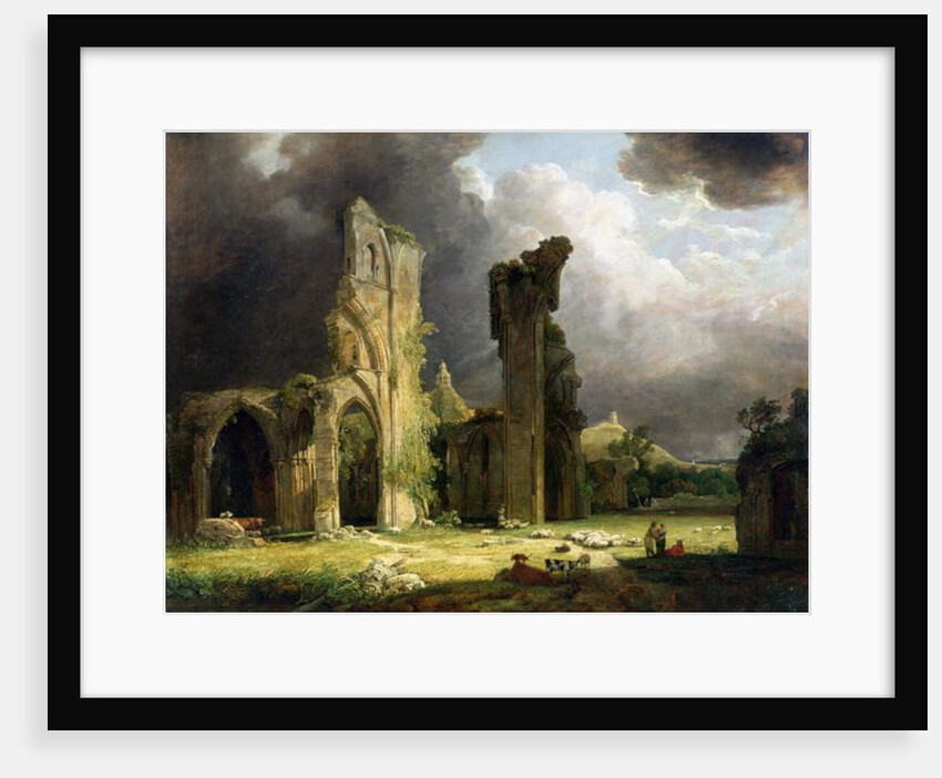 Glastonbury Abbey with the Tor beyond by George Arnald
