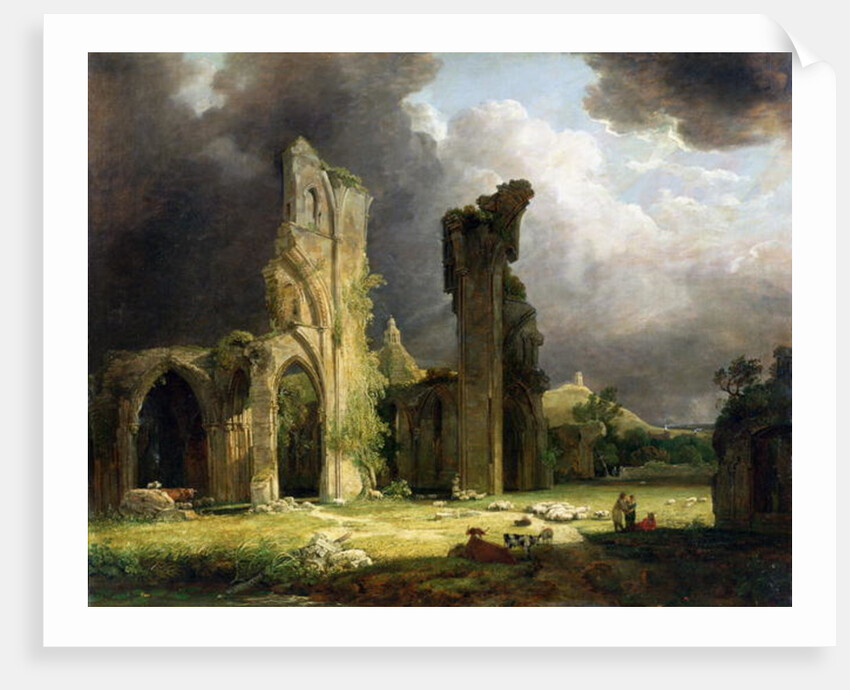 Glastonbury Abbey with the Tor beyond by George Arnald