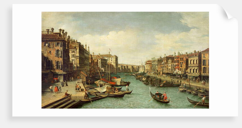 The Grand Canal near the Rialto Bridge, Venice, c.1730 by (1697-1768) Canaletto