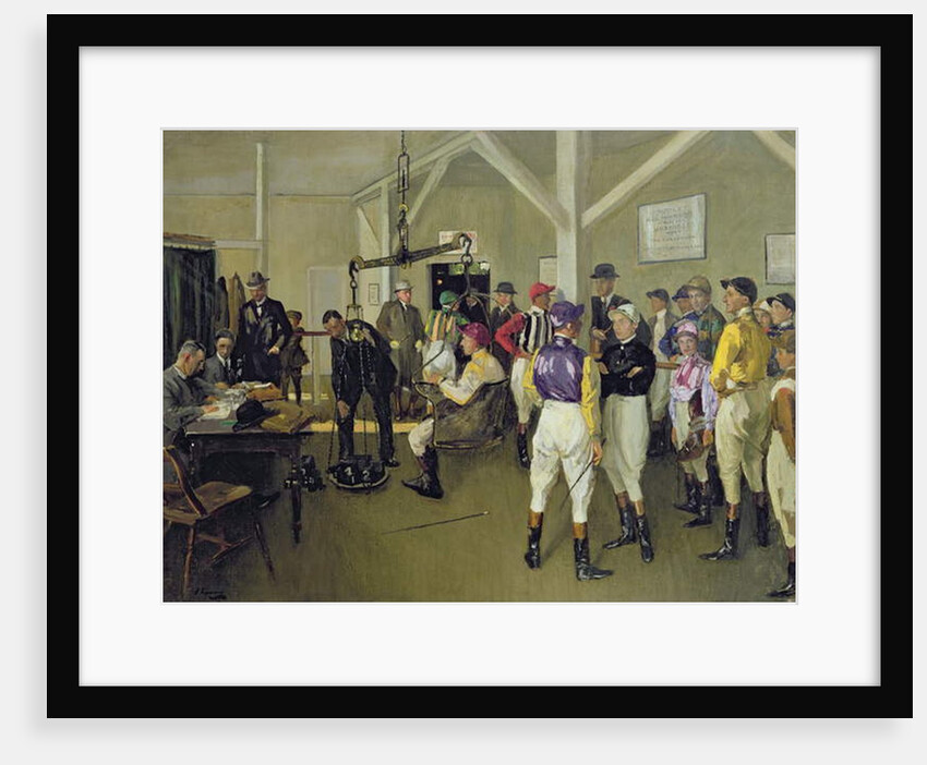 The Weighing-in Room, Hurst Park, 1924 by John Lavery