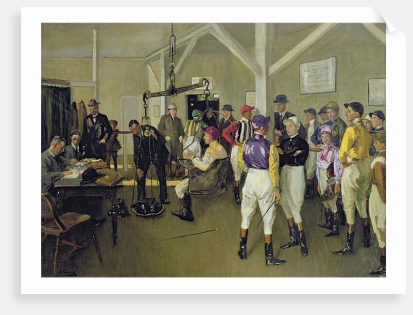 The Weighing-in Room, Hurst Park, 1924 by John Lavery
