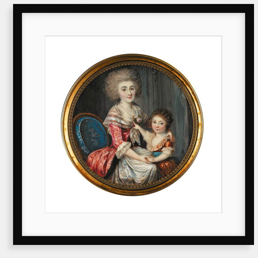 A young lady called Madame de Genlis, embracing her young son by Louis-Andre Fabre