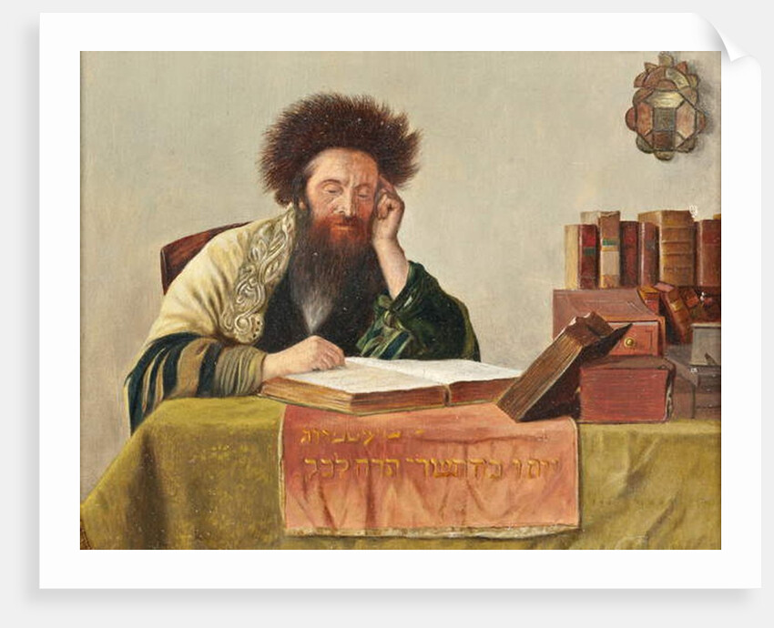 A Rabbi reading the Talmud by Isidor (1853-1921) (follower of) Kaufmann