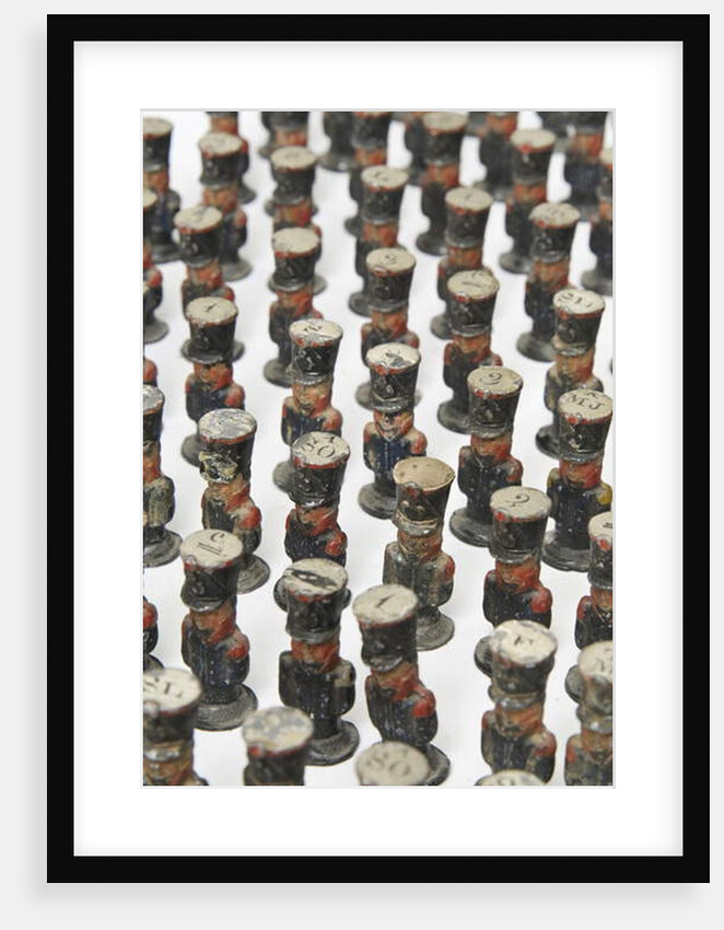 Large group of toy soldiers or campaign map-markers in the form of French infantry, c.1810-14 by Unknown Artist