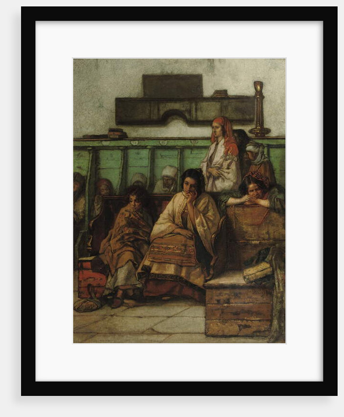 Le banc des femmes a la synagogue de Prague, 1855 by Jan August Hendrik Baron Leys
