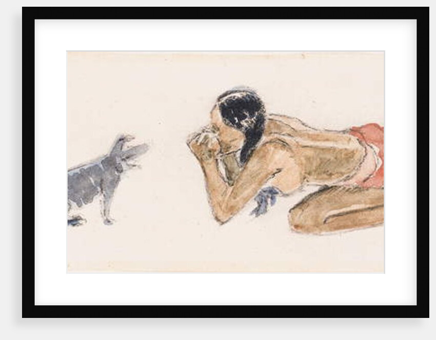 Tahitian Woman with Pig, c.1893 by Paul Gauguin