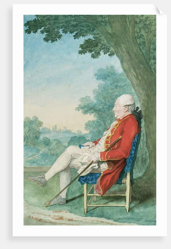 Mr. O'Flanagan seated in profile to the left in a Park, 1771 by Louis Carrogis