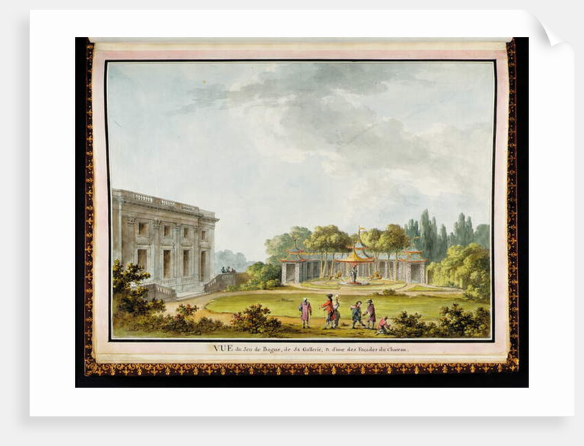 Vue de Jeu de Bague, de Sa Gallerie, & d'une des Façades du Chateau by Claude Louis Chatelet