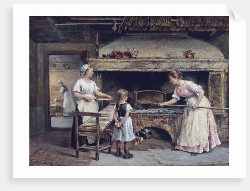 Inside a bakery, 1885 by Gustaf Olaf Cederstrom