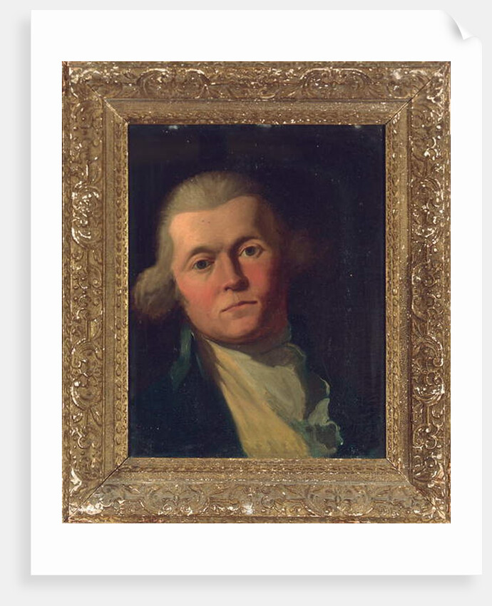 Portrait of a gentleman, bust-length, in a blue coat and yellow waistcoat by Joshua Reynolds