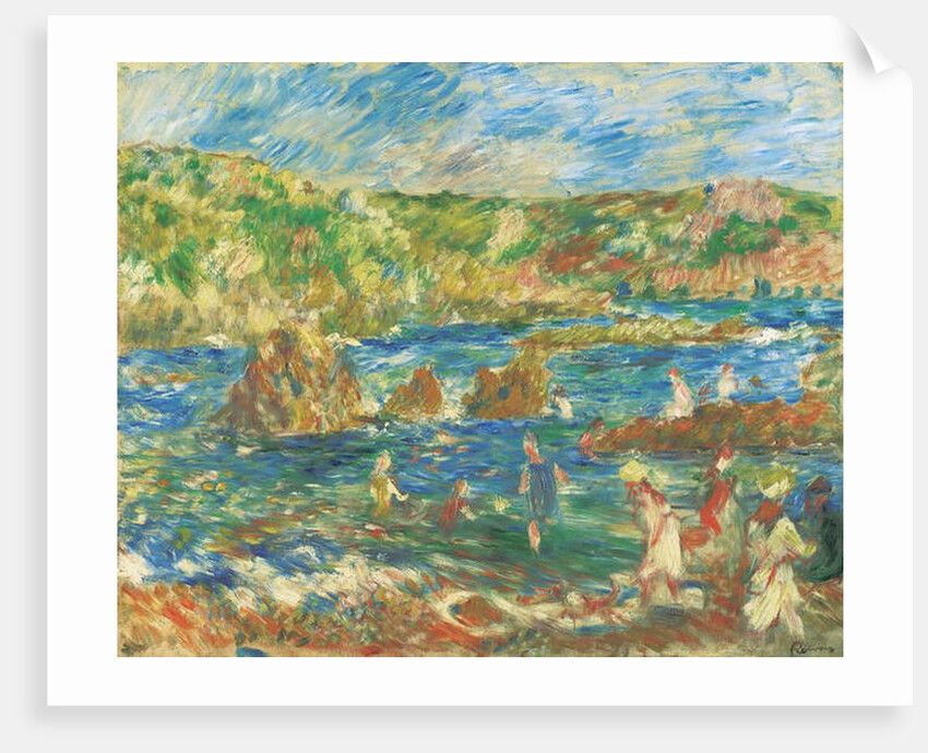 Enfants sur la plage Guernsey, c.1883 by Pierre Auguste Renoir