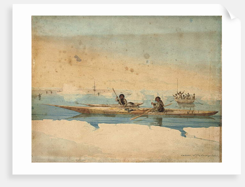 Canoes of the Savage Isles, Hudson's Strait by Captain George Francis Lyon