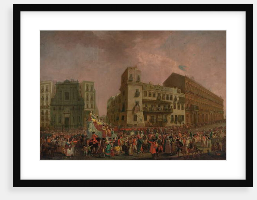 The Carnival in Naples in 1778, with the 'Cavalcata turca' parading through the Largo di Palazzo, c.1778 by Pietro Fabris
