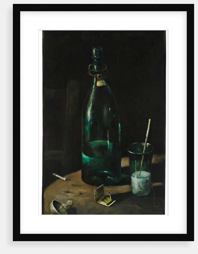 Still life with bottle and glass by John Decker