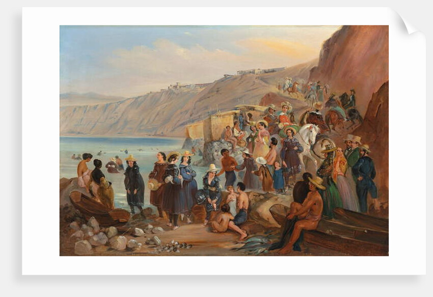 Bathers on the Chorillos beach, Miraflores, Lima by Johann Moritz Rugendas