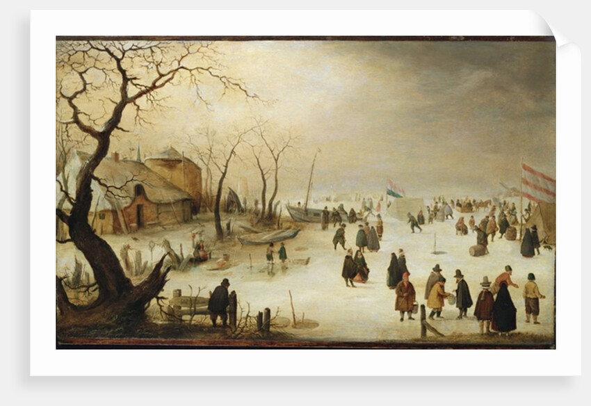 A Winter River Landscape with Figures on the Ice by Hendrik Avercamp