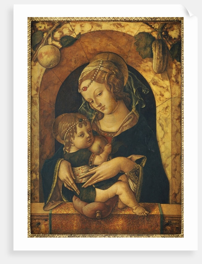 The Madonna and Child at a marble parapet by Carlo Crivelli