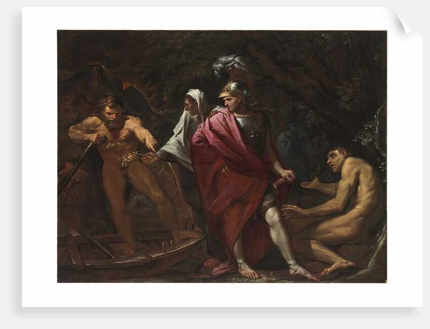 Aeneas and the Cumaean Sibyl presenting the Golden Bough to Charon by Pietro (1611-50) Testa