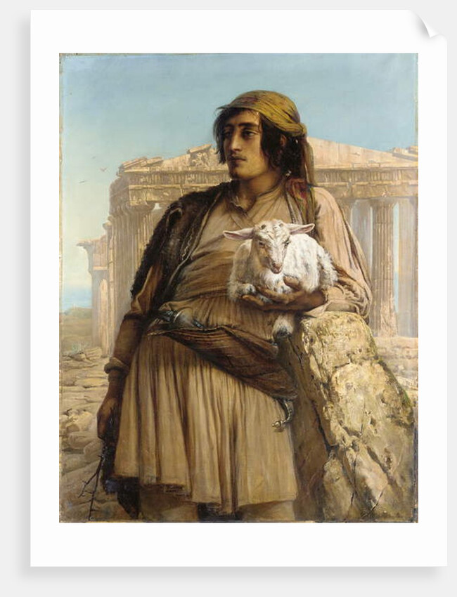 A Shepherd Boy standing before the Parthenon by Elisabeth Maria Anna Jerichau-Baumann