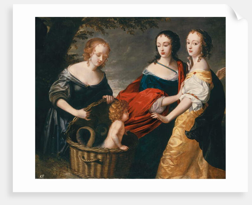 Allegorical portrait of three ladies and a child as The Finding of Erichthonius by Princess Louise Hollandine of the Rhine