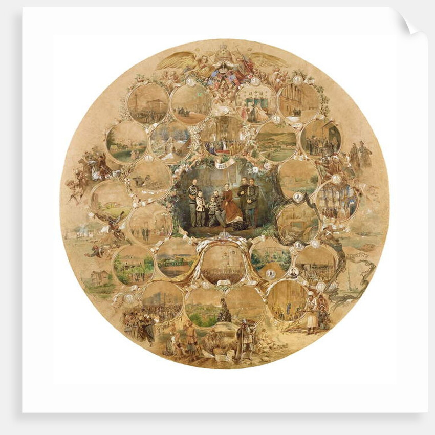 Montage marking the occasion of the Emperor Alexander II's Silver Wedding Jubilee, 1866 by Mihaly von Zichy