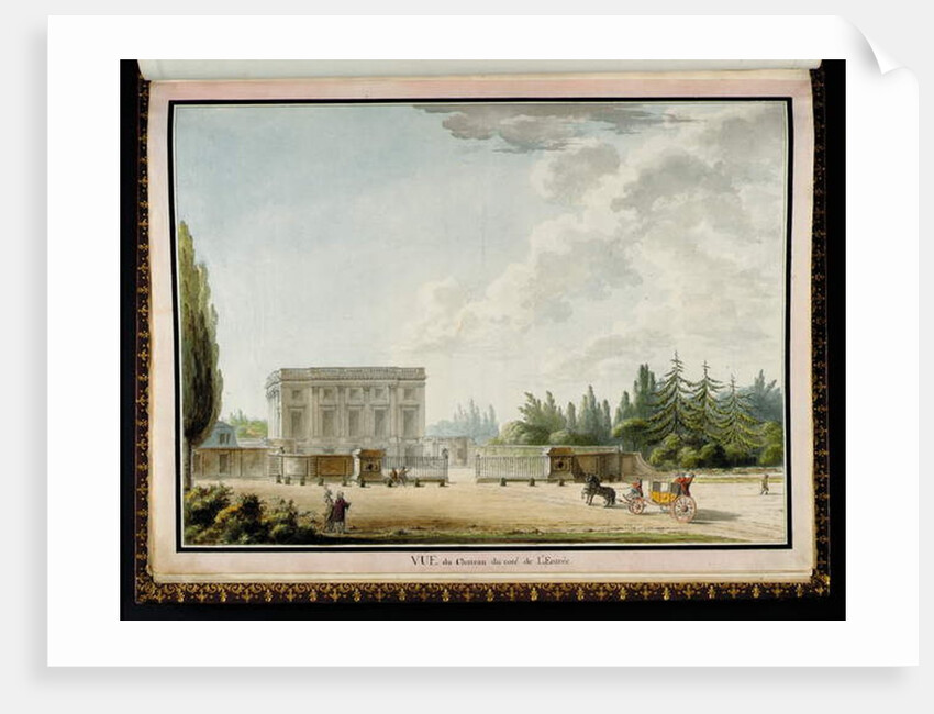 Vue du château du côté de l'entrée, from Recueil des plans du Petit Trianon by Richard Mique, 1781 by Claude Louis Chatelet
