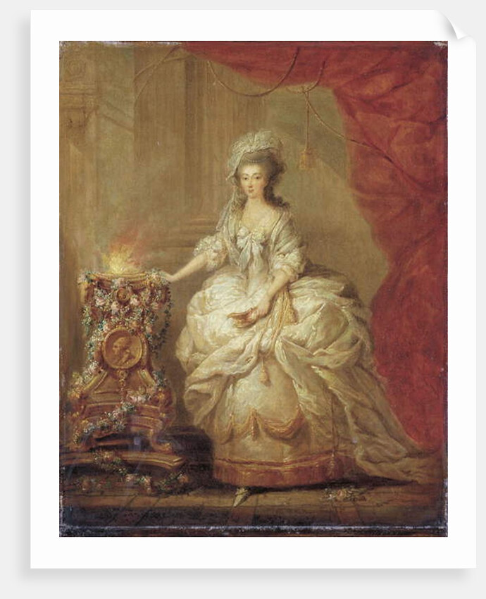 Portrait of a lady, dressed as a vestal virgin, said to be Marie-Antoinette by Jacques-Fabien Gautier d'Agoty