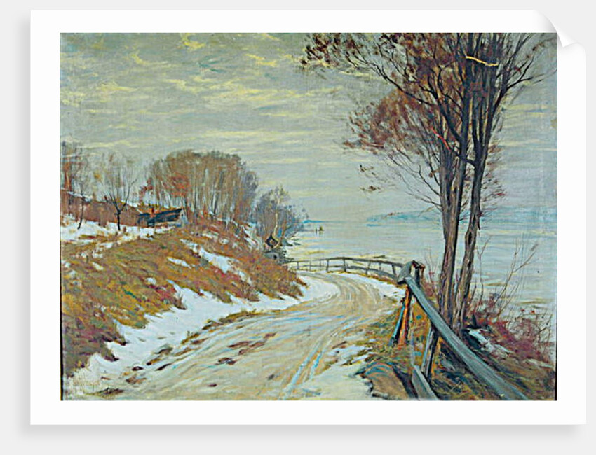 Road through a snowy landscape by Hal Robinson