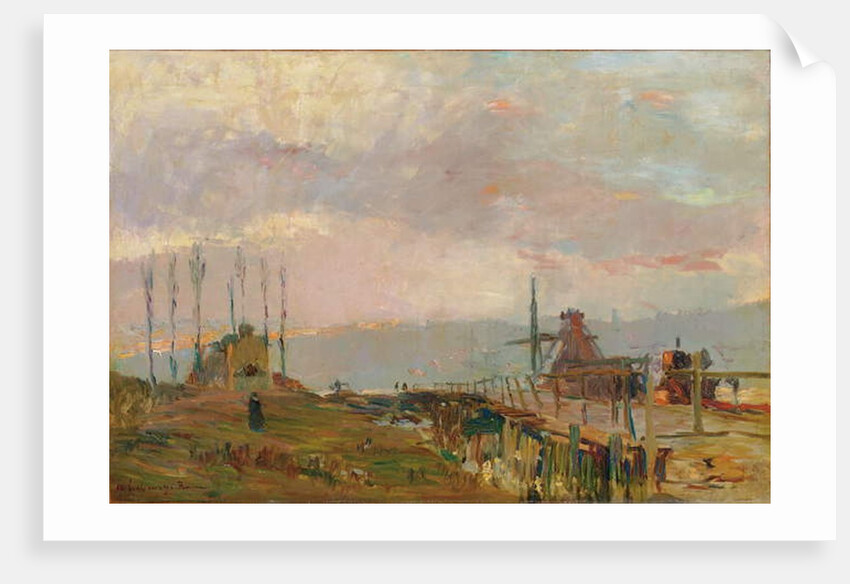 Le pont rustique pres de Rouen by Albert-Charles Lebourg