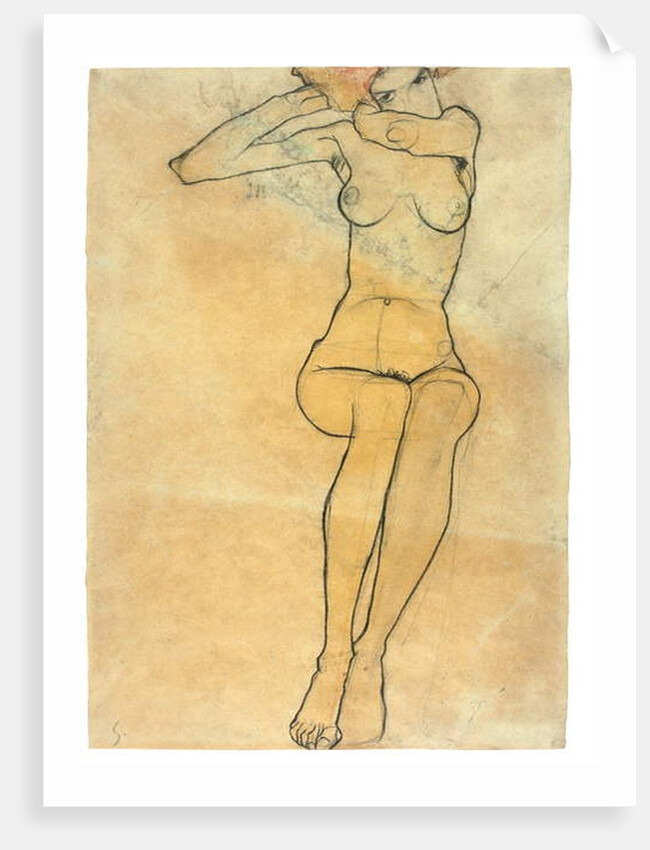 Seated nude, 1910 by Egon Schiele