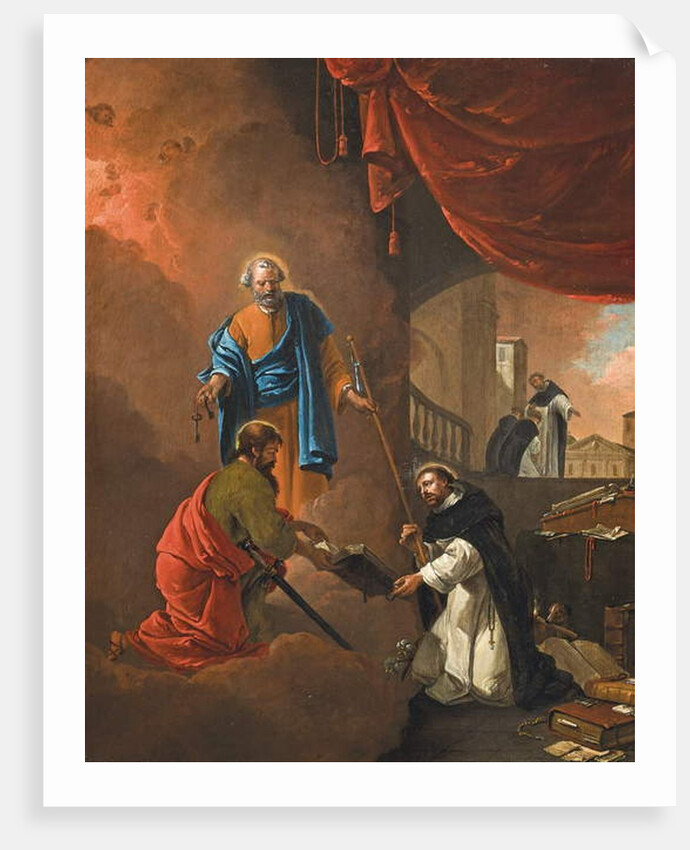 The Vision of Saint Dominic, with Saint Dominic blessing two missionary friars beyond by Thomas Wyck