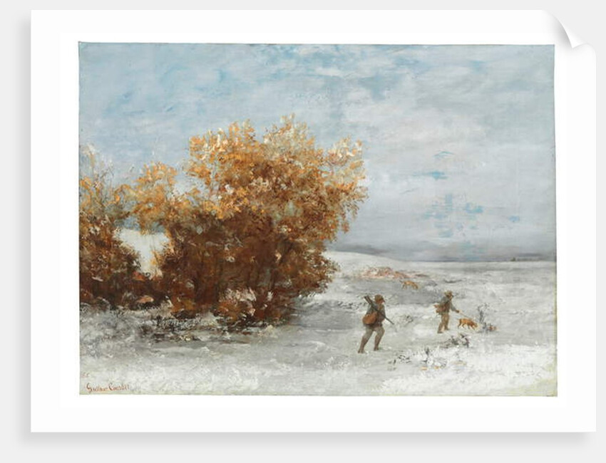 Hunters in the snow, 1866 by Gustave Courbet