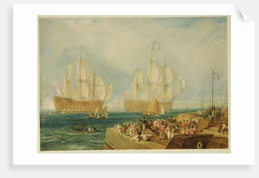 Plymouth Harbour: Towing in French Prizes by Joseph Mallord William Turner