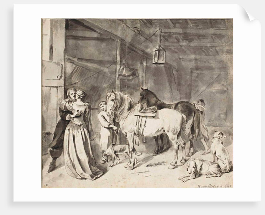 A Cavalier Bidding Farewell to a Lady, 1678 by Hendrick Verschuring