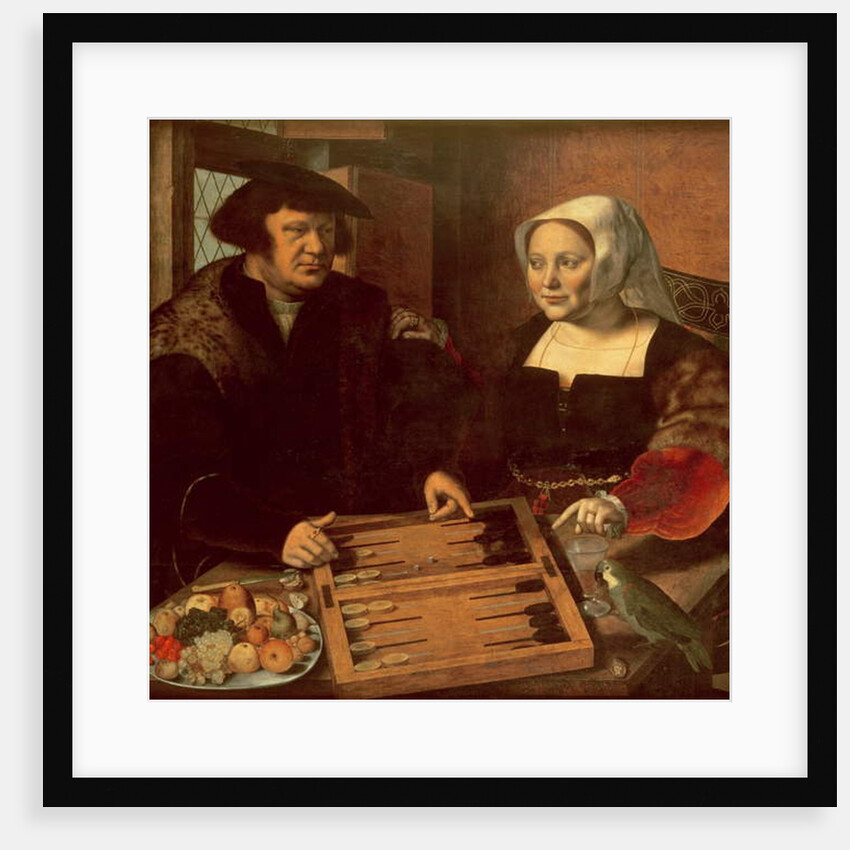 Portrait of a Husband and Wife Playing Tric-Trac by Jan Sanders van Hemessen